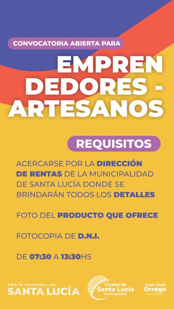 ¿Sos Emprendedor Artesano y querés participar de la Fiesta Nacional de Santa Lucía